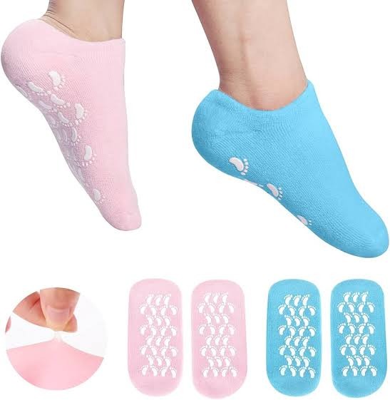 Reusable Silicone Spa Gel Socks For Dry Feet And Cracked Heel Treatment – Moisturizing