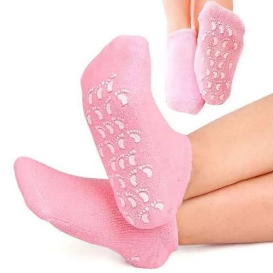 Reusable Silicone Spa Gel Socks For Dry Feet And Cracked Heel Treatment – Moisturizing