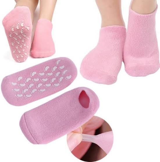 Reusable Silicone Spa Gel Socks For Dry Feet And Cracked Heel Treatment – Moisturizing