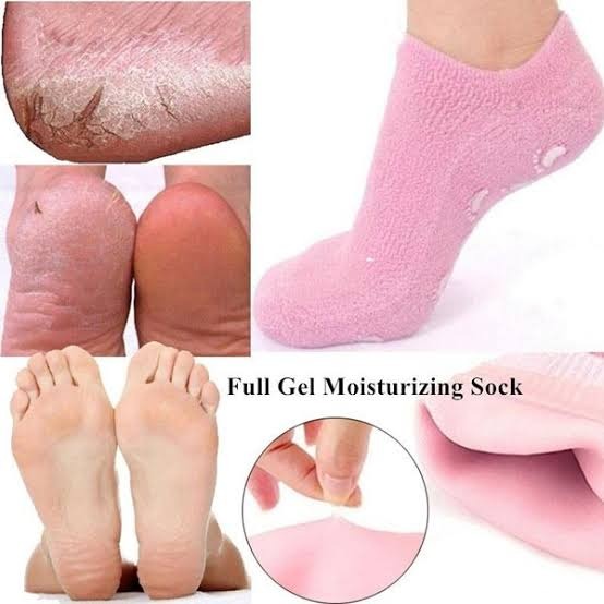 Reusable Silicone Spa Gel Socks For Dry Feet And Cracked Heel Treatment – Moisturizing